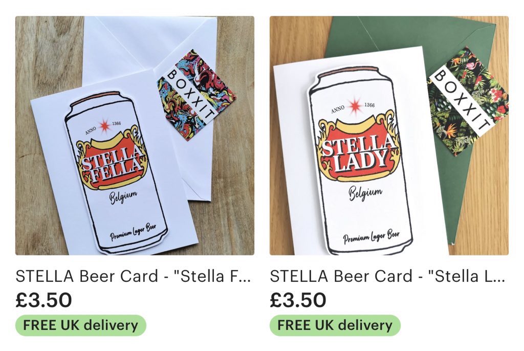 Check out the “Stella” beer card collection🍻 📷

✅Free UK delivery
✅Excellent customer service
✅Made to order
✅Small business

Link below to order✨
etsy.com/uk/shop/Boxxit…

#BRIDGERTON #RaceAcrossTheWorld #smallartist