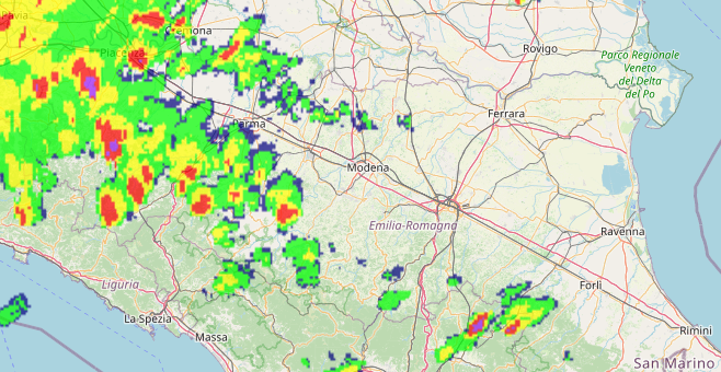 ⚡#InfoMeteoER #Temporale intenso con grandine sull'appennino della provincia di #Parma in spostamento verso la pianura. ➡️bit.ly/radarmeteoER