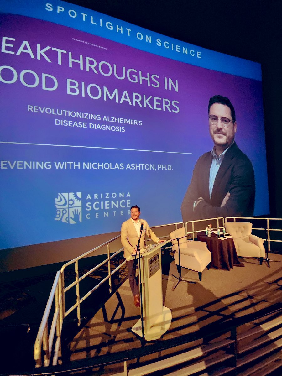 Nicholas Ashton (@nicholasashton) on Twitter photo Inaugural lecture at the <a href="/azsciencecenter/">Arizona Science Center</a> #IMAX for <a href="/BannerHealth/">Banner Health</a> #biomarkers #ENDALZ Inaugural lecture at the <a href="/azsciencecenter/">Arizona Science Center</a> #IMAX for <a href="/BannerHealth/">Banner Health</a> #biomarkers #ENDALZ