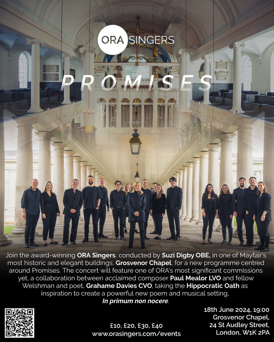 More tickets are now available from just £10! Join us on 18th June as we premiere our latest commission by @PaulMealor alongside music from Byrd, Tallis, Parsons, Bernstein, L’Estrange, and more! orasingers.com/event-details/…