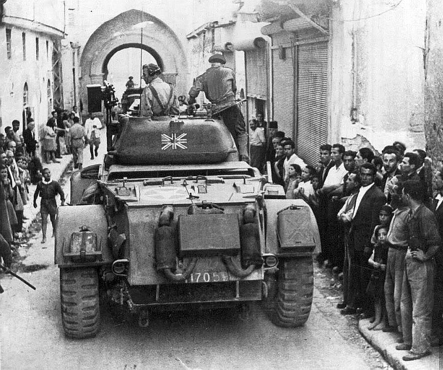 #onthisday 16 May 1945 – Beginning of the Levant Crisis between Britain & France in Syria. The latter try to quell nationalist protests but backs down after threat of military action by the British. Image: British armoured cars moving through the streets of Damascus during the