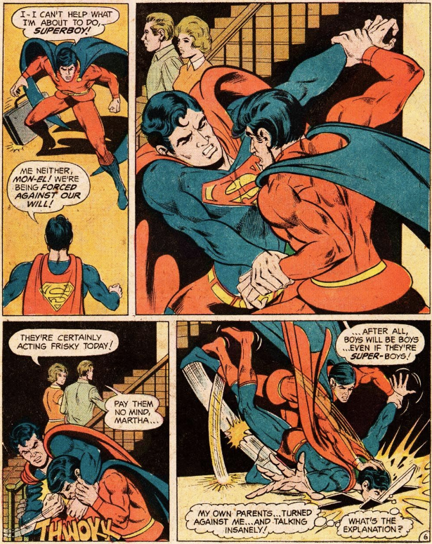 🚨LEGION ALERT 🚨 KAL vs MON 
Universo has control of the Legion!  He's forcing them to fight... EACH OTHER!  Who wins?  Round Nine... #MonEl  vs #KalEl  #Superboy  #legionofsuperheroes Poll on next page!