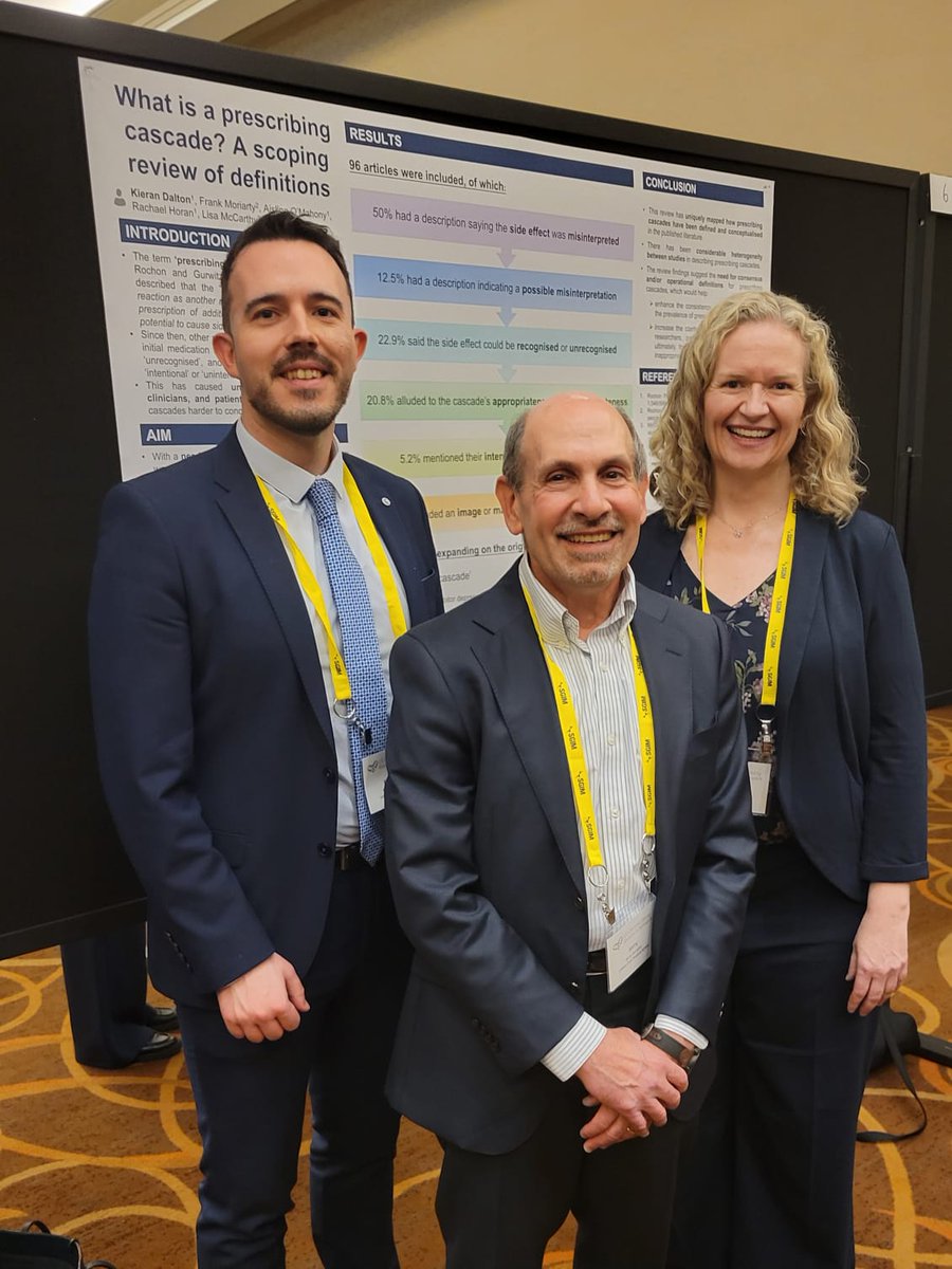 Great for @pharmacist_lisa and I to finally meet Jerry Gurwitz in person at #USDeN24, who was one of the first authors to coin the term 'prescribing cascade' in the 1990s, and to tell him about our scoping review on how the term has been defined and described since 💊 ➡️ 💊