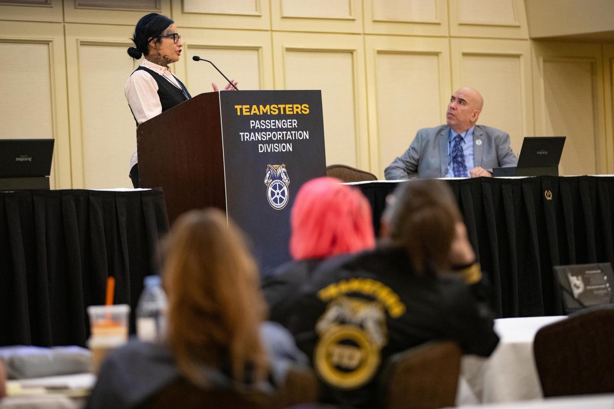 Last week, @Teamsters from across the country gathered for the 2024 Passenger Transportation Division Conference. Our very own Local 638 BA, Hannah Bernardson spoke to the attendees on how to build a more equitable workplace and hold collaborative discussions. 👏