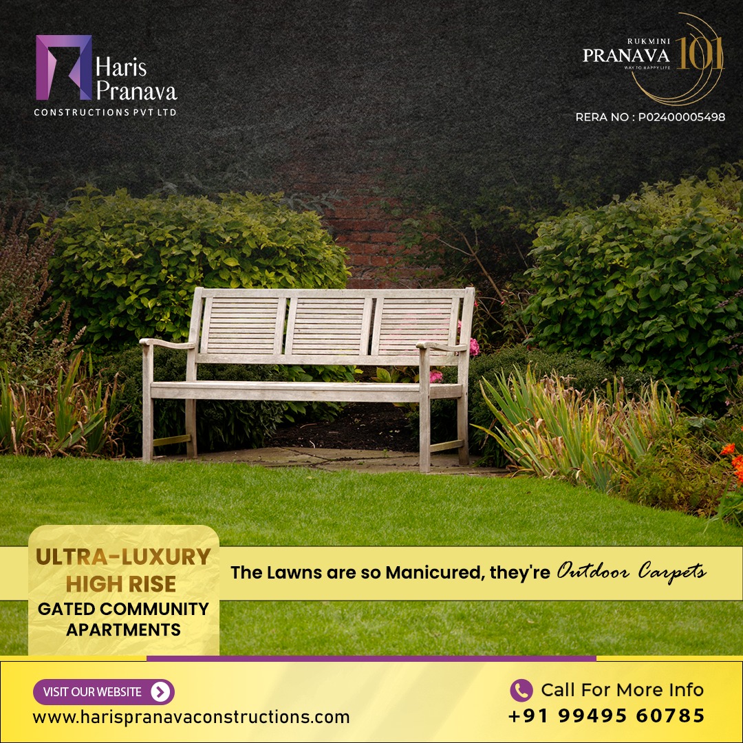 Our secret garden? garden
Just the perfectly manicured lawns of Rukmini Pranava 101.
#harispranavaconstructions #rukminipranava #realestate #hyderabad #hyderabadrealestate #realestateinhyderabad #flatsforsaleinhyderabad #luxuryliving #lawns #manicuredlawn