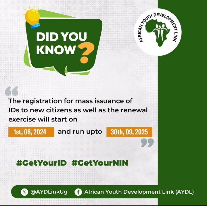 @NIRA_Ug is set to hold the second mass enrollment as well as mass renewal of National Identification. #CivicRightsandDuties @AYDLinkUg