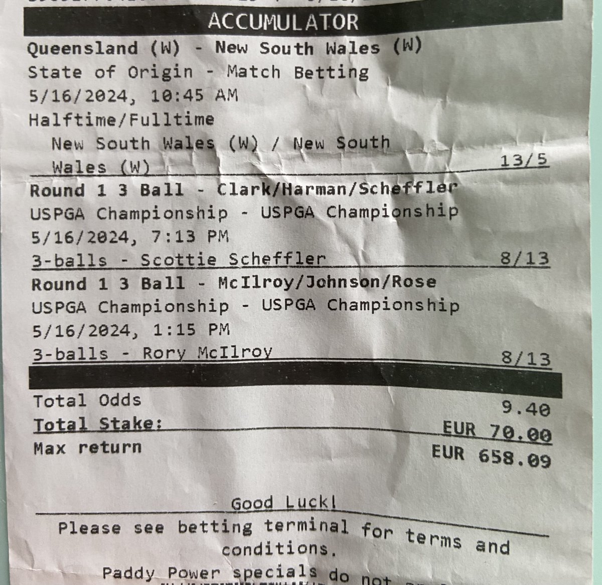 NSW/NSW ✅
Rory Mcilroy 3 ball 8/13 ?
Scottie scheffeler 3 ball 8/13 ? 💰💰#uspga #golf #rugby #bet #accumulator #betfix