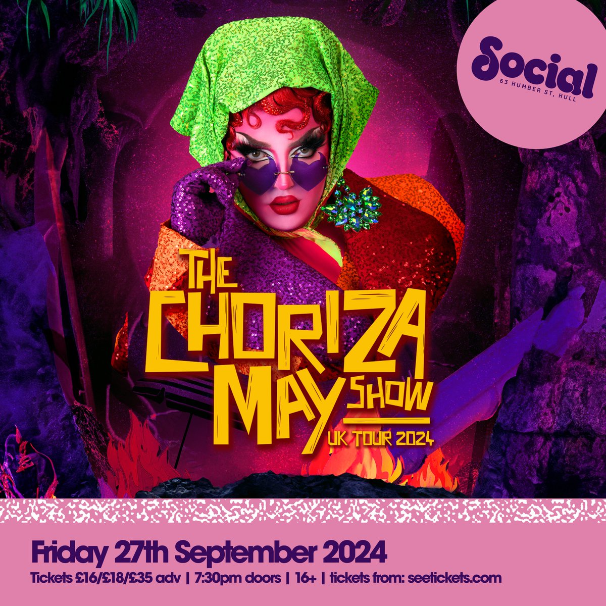 Fresh from their appearance on @dragraceukbbc VS The World, @chorizamay hits the road with their first-ever solo show extravaganza! 📅 Friday 27th September 🎟 bit.ly/TheChorizaMayS… You can expect big drag energy, lots of laughs, breathtaking lip syncs, and dazzling costumes.