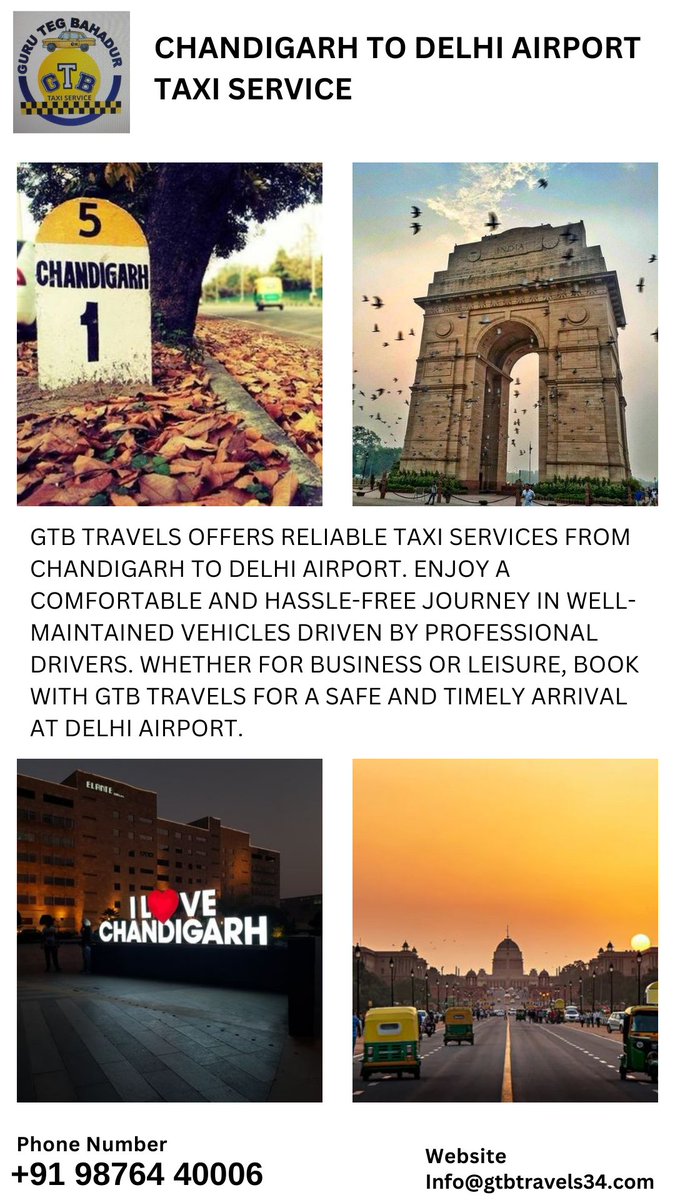Luxury Travel: Chandigarh to Delhi Airport Taxi #ChandigarhToDelhiAirport #TaxiService #TravelConvenience #AirportTransfer #BookNow #ComfortableRide