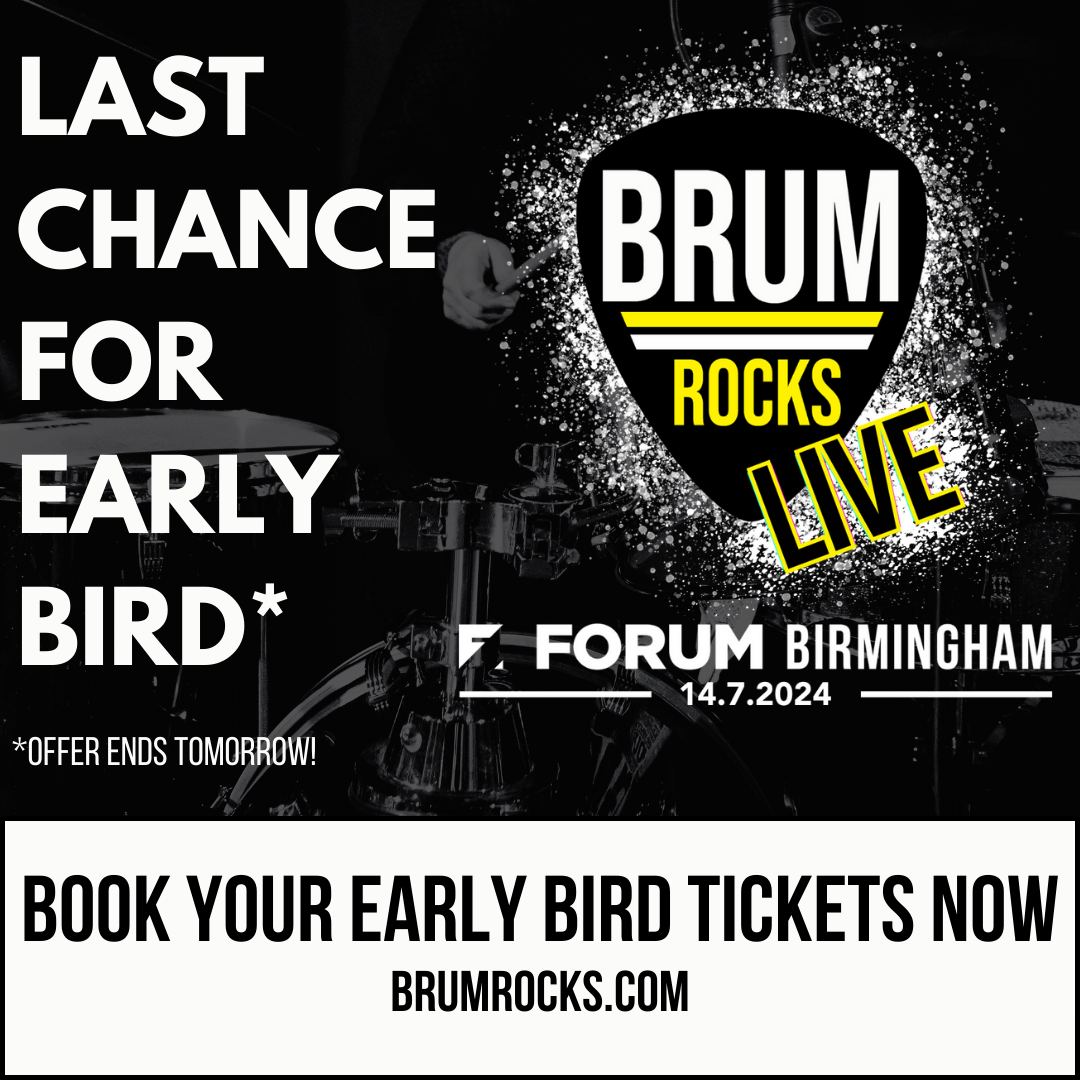 There is only ONE DAY LEFT to buy your Early Bird Brum Rocks Live tickets! Use Discount Code EARLYBIRD for a 20% discount on performer tickets until midnight tomorrow 17th May 2024! lnkd.in/eu2fiiAm #brumrockslive #BrumRocks