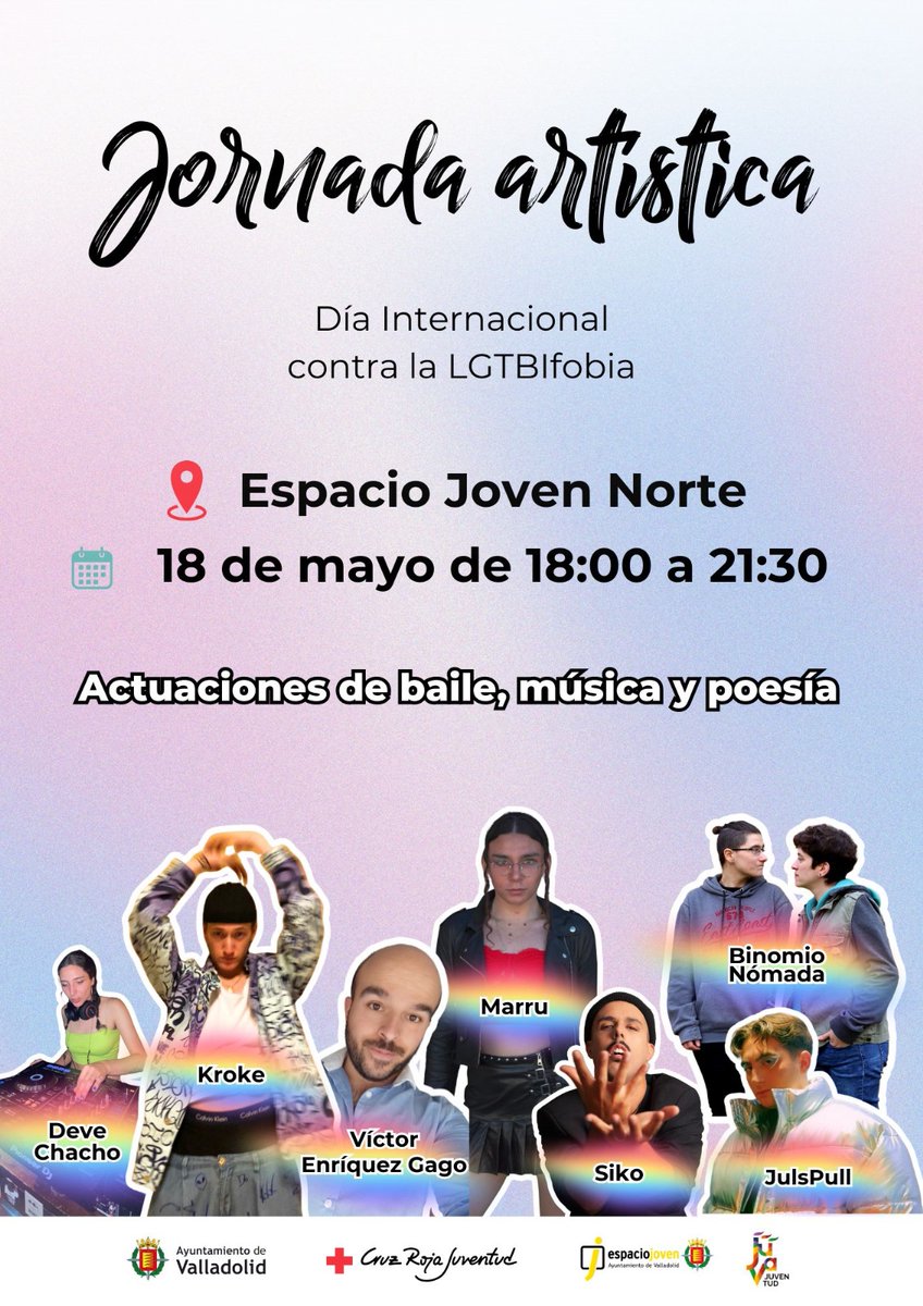 🎹🎼Con motivo del 17 de mayo, día internacional contra la LGTBIQ+fobia, ven a vernos en el Espacio Joven Norte de 18 a 21:30 horas.