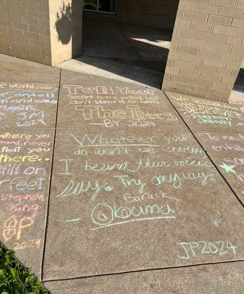 Spreading cheer with the Literary Chalk Walk...