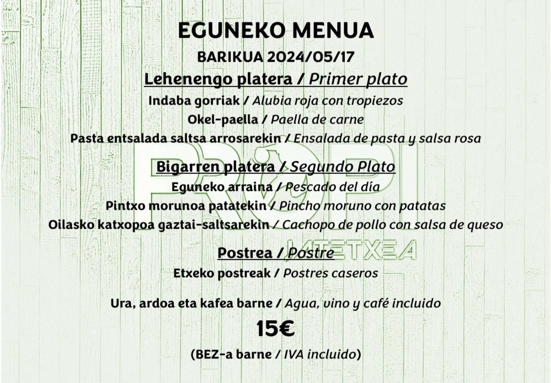 PropiJatetxea's tweet photo. #PropiMenua

Bihar 2024/05/17 👇 https://t.co/IQJMr09cSF