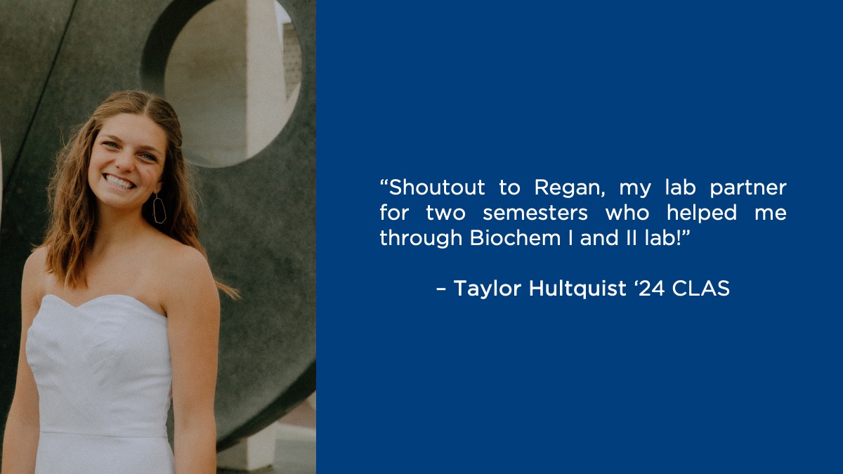 Congratulations to Biochemistry major Taylor Hultquist ’24 CLAS from Hinsdale, IL! Taylor has accepted a position as an associate sales representative for <a href="/Medtronic/">Medtronic</a>! #NovaGrad2024