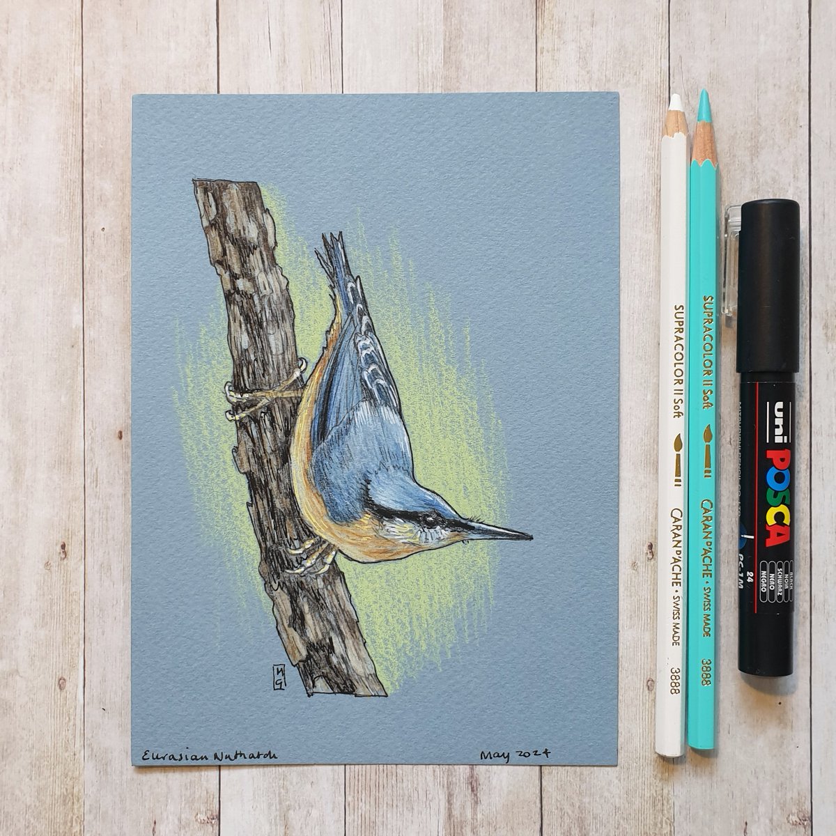 ⭐️New⭐️
The nuthatch, a bird about the size of a Great Tit breeds throughout England and Wales and has recently begun to breed in southern Scotland.
My drawing is now available...
theweeowlart.etsy.com/listing/173241…
#Nuthatch #Birds #BirdDrawing #OriginalArt #drawing #PenAndInk #ColourPencil