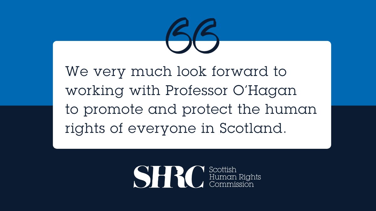 We warmly welcome Professor Angela O'Hagan as our new Chair, after her nomination was endorsed by @ScotParl today. @angela44 is expected to take up her post in August. Read our statement: scottishhumanrights.com/news/scottish-…