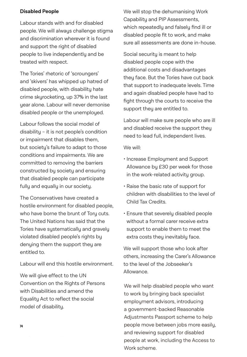 @vickyfoxcroft So what happened to this from @UKLabour manifesto in 2019? Just curious because we have been IGNORED since. Disabled people will not vote labour if Keir doesn't stand up for us!