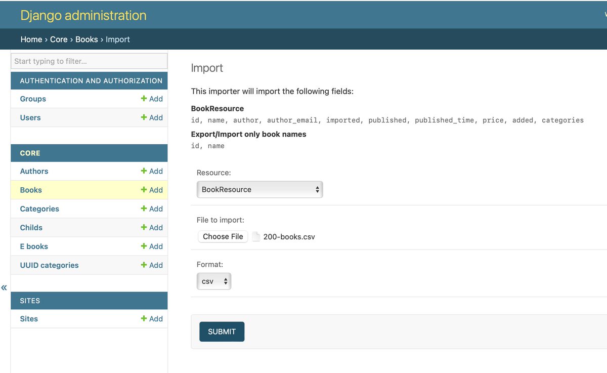 django_import's tweet image. django-import-export v4 released - a comprehensive application and library for file import / export - with Admin UI support  github.com/django-import-… #foss #django #python #postgres #mysql