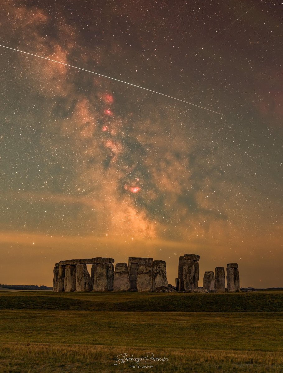 ISS cruising past Stonehenge through the Milky Way
