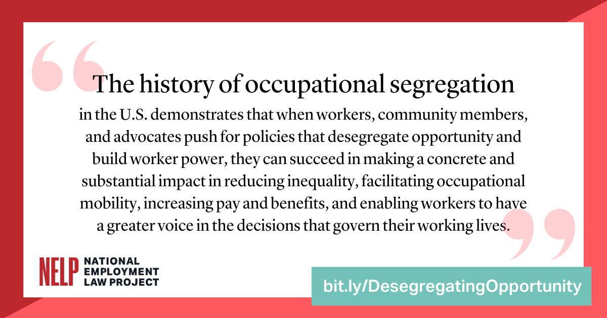 The foundational impacts of slavery continue to reverberate in today’s economy. Our latest report breaks down this history and what’s needed to dismantle occupational segregation. bit.ly/DesegregatingO…