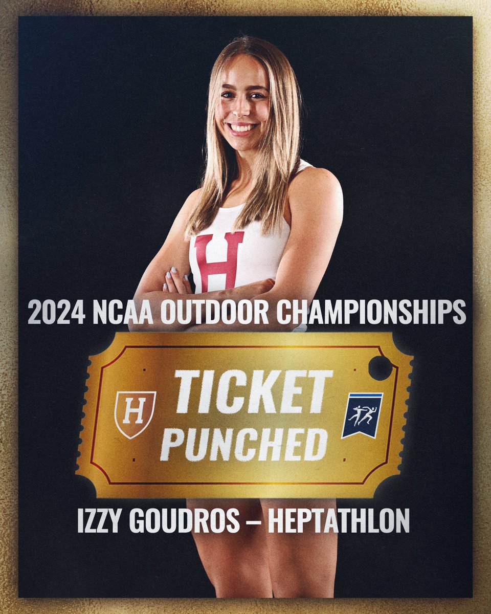 𝙉𝙖𝙩𝙞𝙤𝙣𝙖𝙡𝙨 𝘽𝙤𝙪𝙣𝙙 👏 For a second straight season, Izzy Goudros will compete in the heptathlon at the NCAA Outdoor Track & Field Championships! #GoCrimson