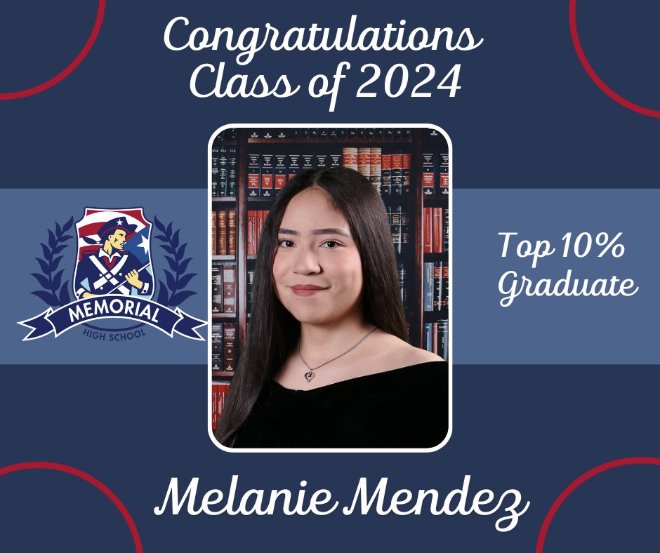 Congratulations to the Memorial High School Class of 2024! Join EISD as we countdown to graduation and recognize the honors graduates in the top 10% of their class. Graduation information can be found here: eisd.net/graduation