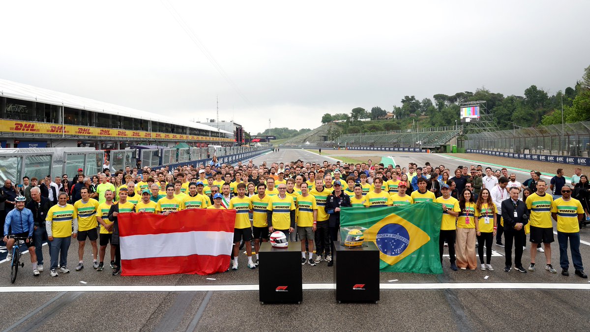 F1's tweet image. Remembering Ayrton and Roland ❤️

#F1 #Formula1 #ImolaGP