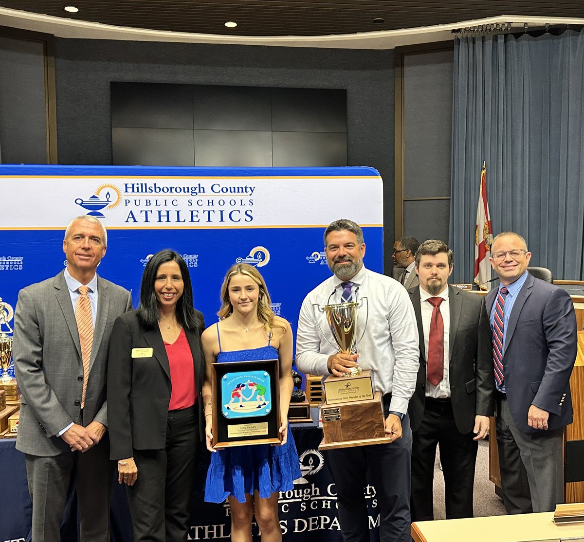 @BrandonHSEagles @NewsomePTSA 🏆Hillsborough County Female Wrestler of the Year Arden Swindle from Strawberry Crest. She is a two-time state and three-time region qualifier and named the 2024 FHSAA District Champion. She will attend @HCCFL where she plans to major in Nursing.