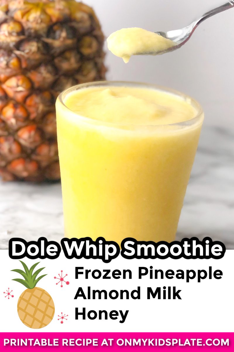 Creamy, dreamy dole whip smoothie! 🍍🍍 onmykidsplate.com/pineapple-dole…  This recipe only uses 3 ingredients and is super refreshing!