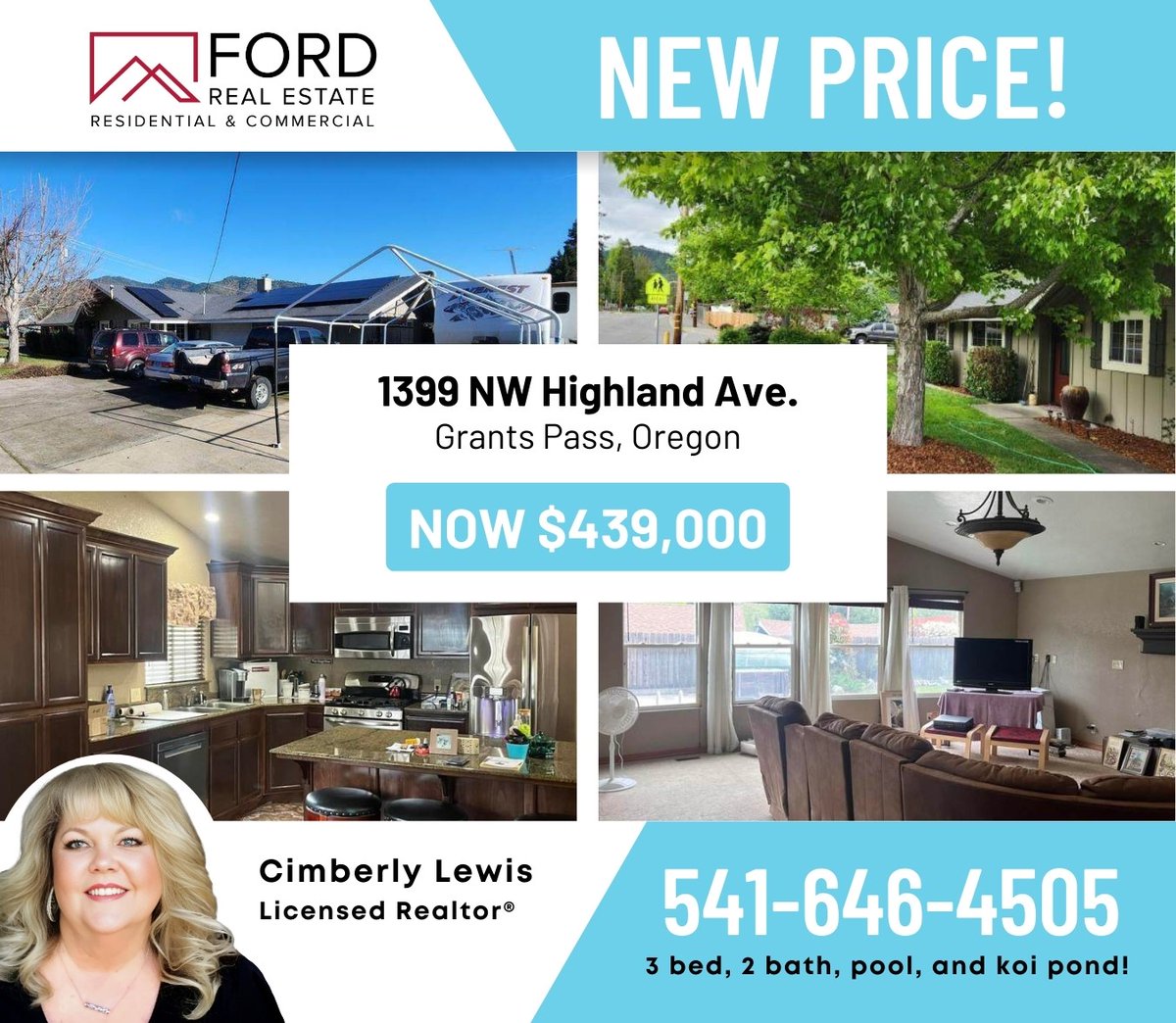 New price for Cimberly Lewis' listing at 1399 NW Highland Ave, Grants Pass, OR! zurl.co/lhav #GrantsPass #NewPrice #Realtor