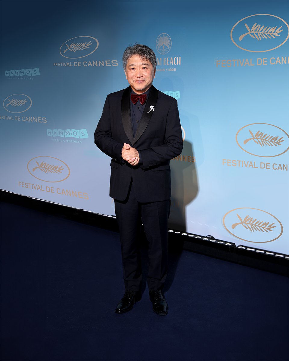 Hirokazu Kore-eda in #Prada while attending the Opening Ceremony Official Gala Dinner Arrivals during the 77th Cannes Film Festival. #PradaPeople #Cannes2024