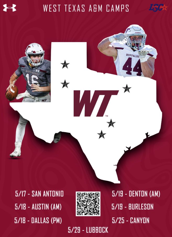 🚨🚨West Texas A&M Football🚨🚨 🏈Camp Season Here🏈 Registration for camps this weekend will close tonight at 10:00pm ****Walk up's are still welcome at check-in**** gobuffsgo.com/sports/2023/12…