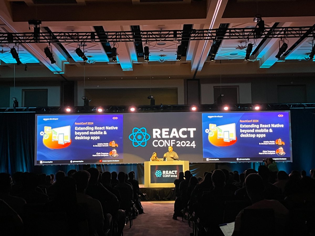 AmazonAppDev's tweet image. 🔈 And... we're LIVE at #ReactConf2024! 🎉 Be sure to tune in to the livestream from wherever you are ➡ youtube.com/watch?v=0ckOUB…
@reactjs @chris_trag @anisha_malde
