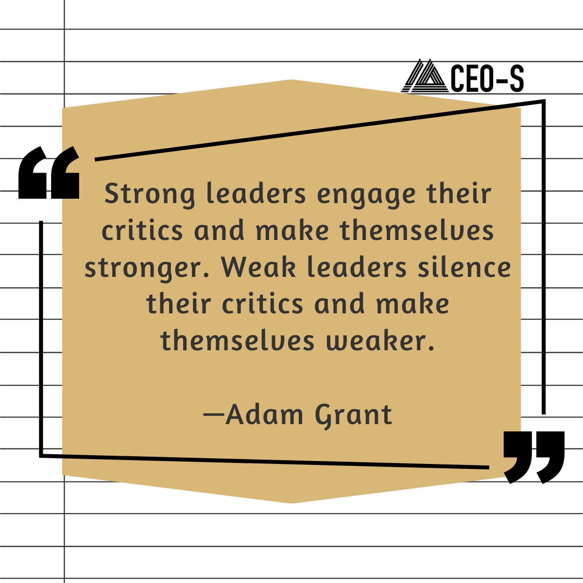 Engaging with critics strengthens leaders, while silencing them reveals weakness. Embrace feedback for growth. #LeadershipStrength #FeedbackIsFuel