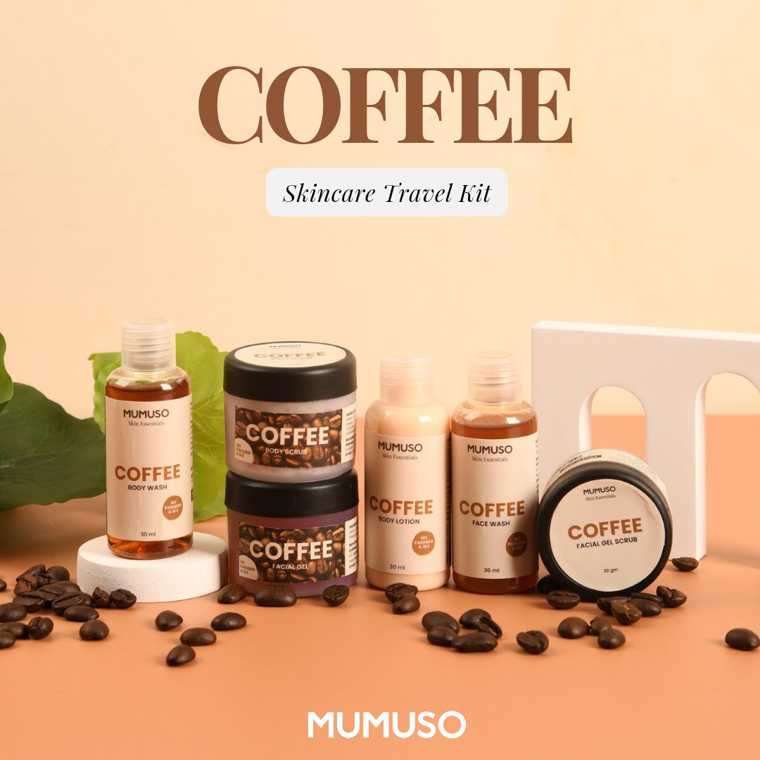 All you coffee-lovers🫶🏼!
Do you want to enjoy that freshness of coffee on your skin too?

MUMUSO brings to you a special range of skincare essentials in one travel kit.

#travelkit #coffee #coffeeextract #bathandbody #pamperyourskin #glowingskin #skincare #skinessentials #MUMUSO