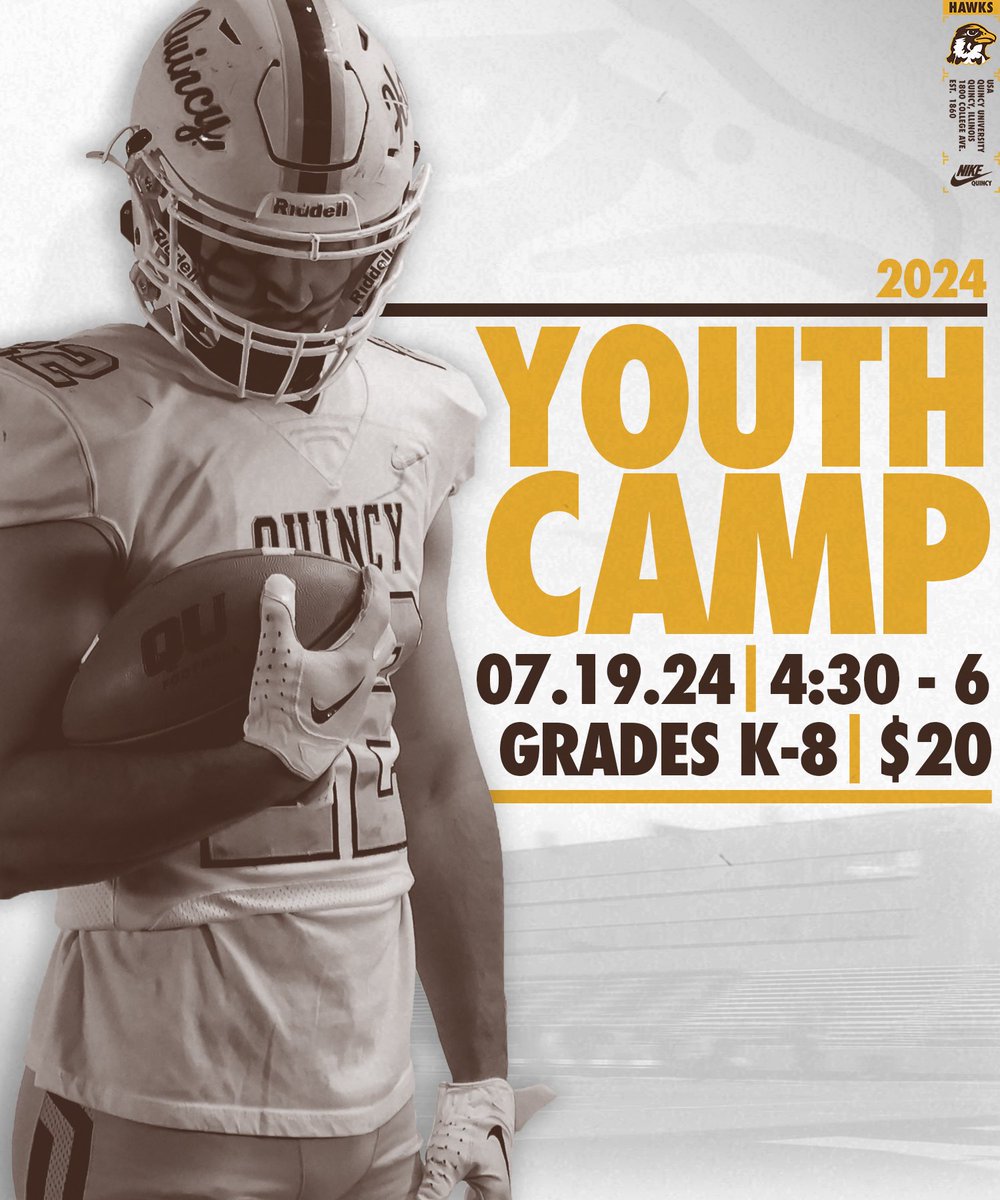 Don’t miss out! Register for camp today! Great opportunities for all ages!

quincyfootballcamps.com
