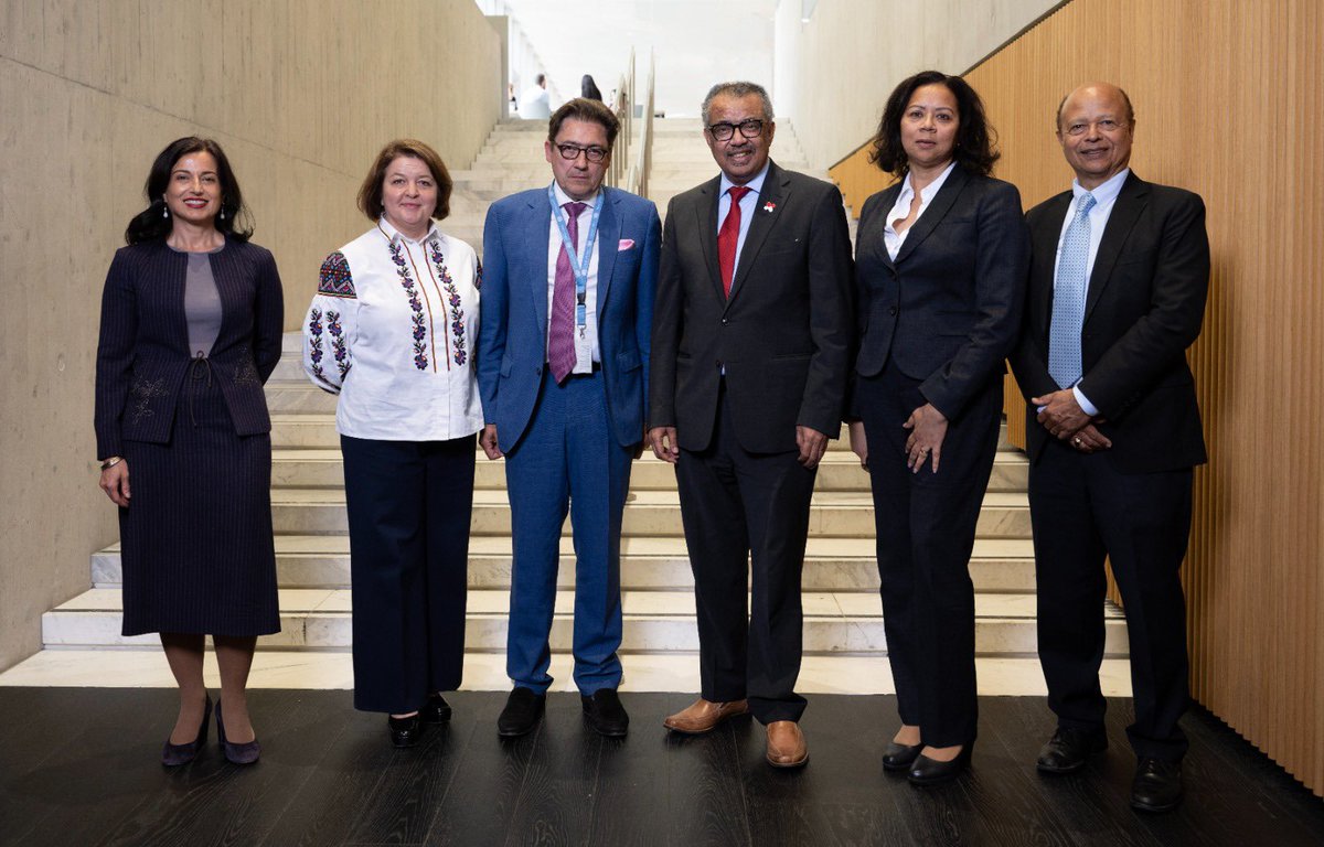 The Francophone community brings a unique voice to multilateralism and global health. My thanks to Ambassadors @henrimonceau and Justin Viard for gathering @OIFrancophonie Ambassadors in Geneva ahead of the #WHA77. We had a very constrictive discussion about the @WHO