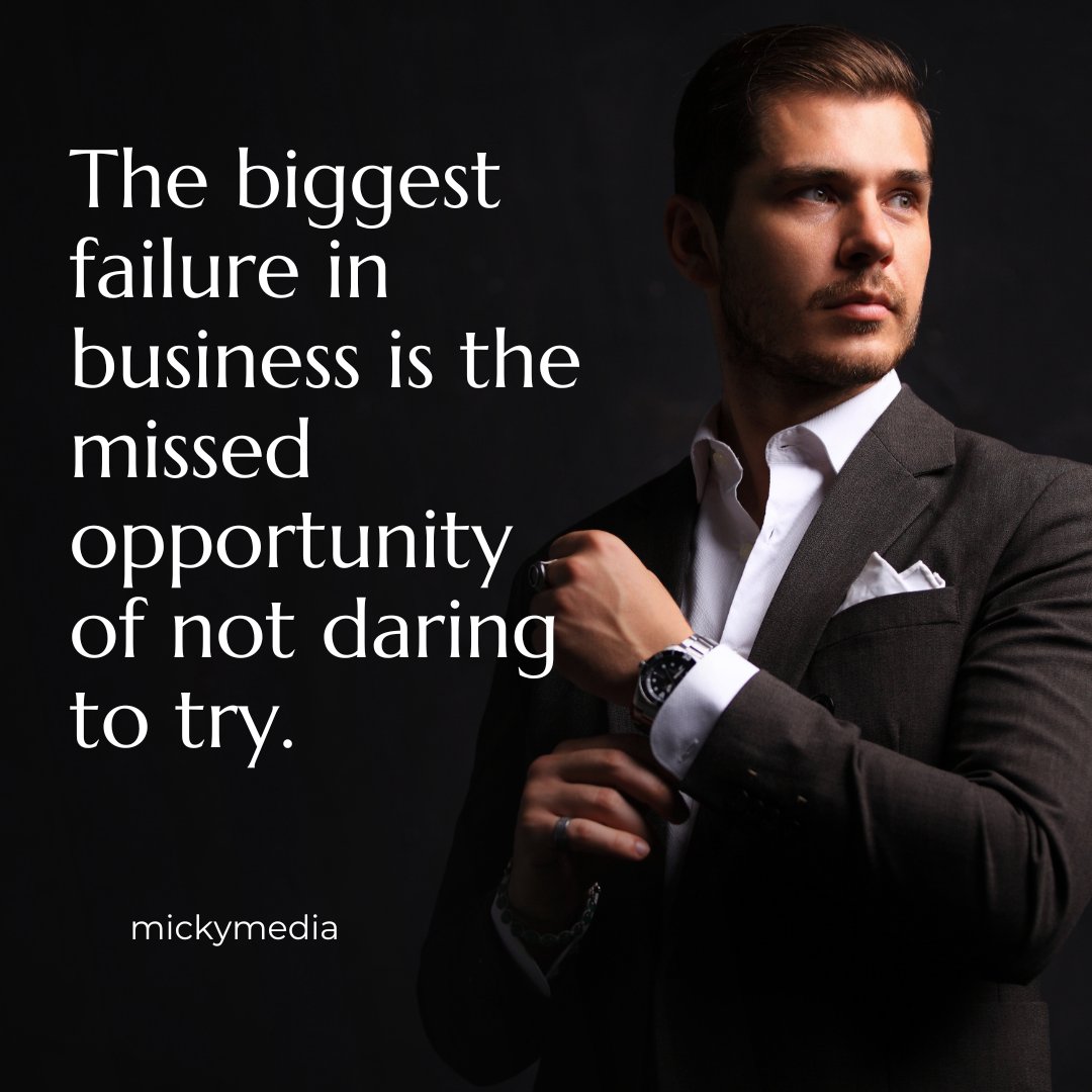 'The biggest risk is not taking any risk.' – Mark Zuckerberg

Don't let your fear of failure drown out your next big idea.