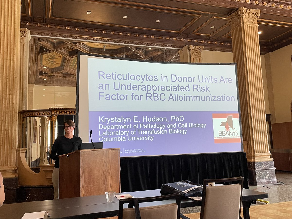 Dr. Hudson from <a href="/ColumbiaPathRes/">Columbia Pathology Residency</a> on reticulocytes as risk factor for RBC allo immunization <a href="/BBA_NYS/">BBANYS</a> #BBANYS24