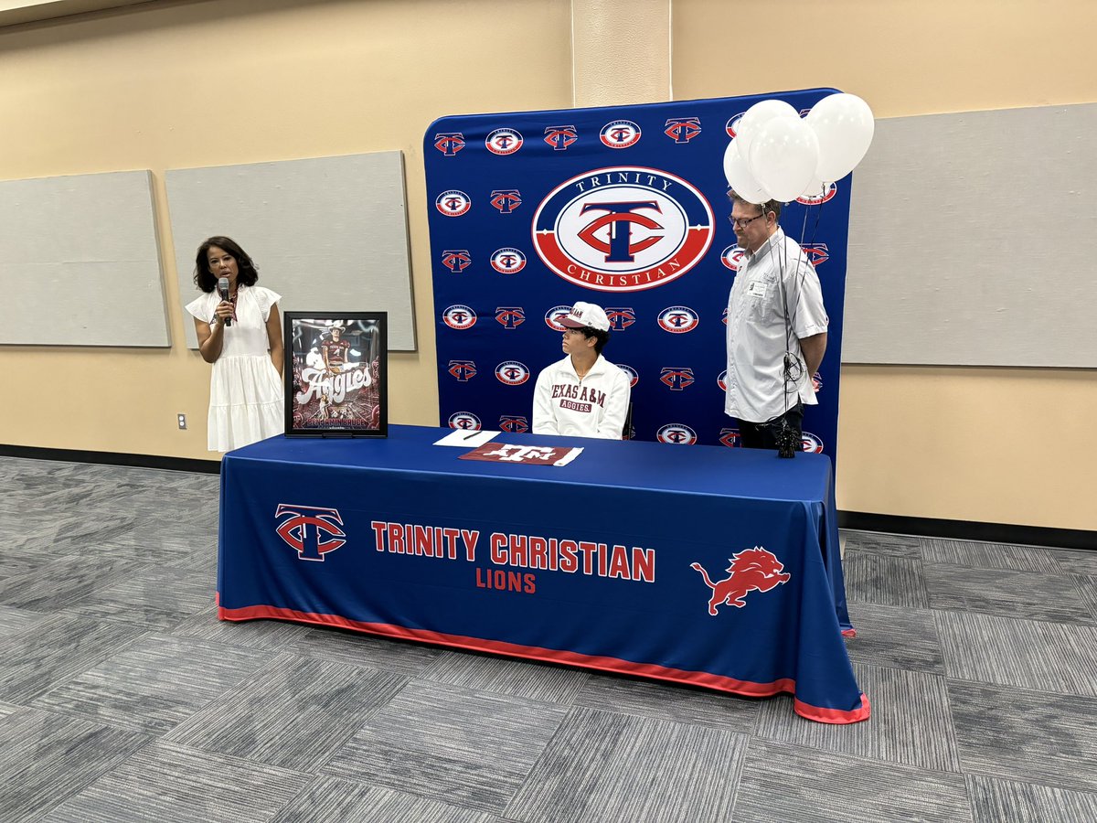 Stan Smith (@stansmithtv) on Twitter photo Trinity Christian’s <a href="/benjaminbruceee/">Benjamin Bruce</a> signed to play football at Texas A&M, he says he’ll play corner for the Aggies. Best of luck to him!
<a href="/323Lions/">Trinity Christian Athletics</a> Trinity Christian’s <a href="/benjaminbruceee/">Benjamin Bruce</a> signed to play football at Texas A&M, he says he’ll play corner for the Aggies. Best of luck to him!
<a href="/323Lions/">Trinity Christian Athletics</a>