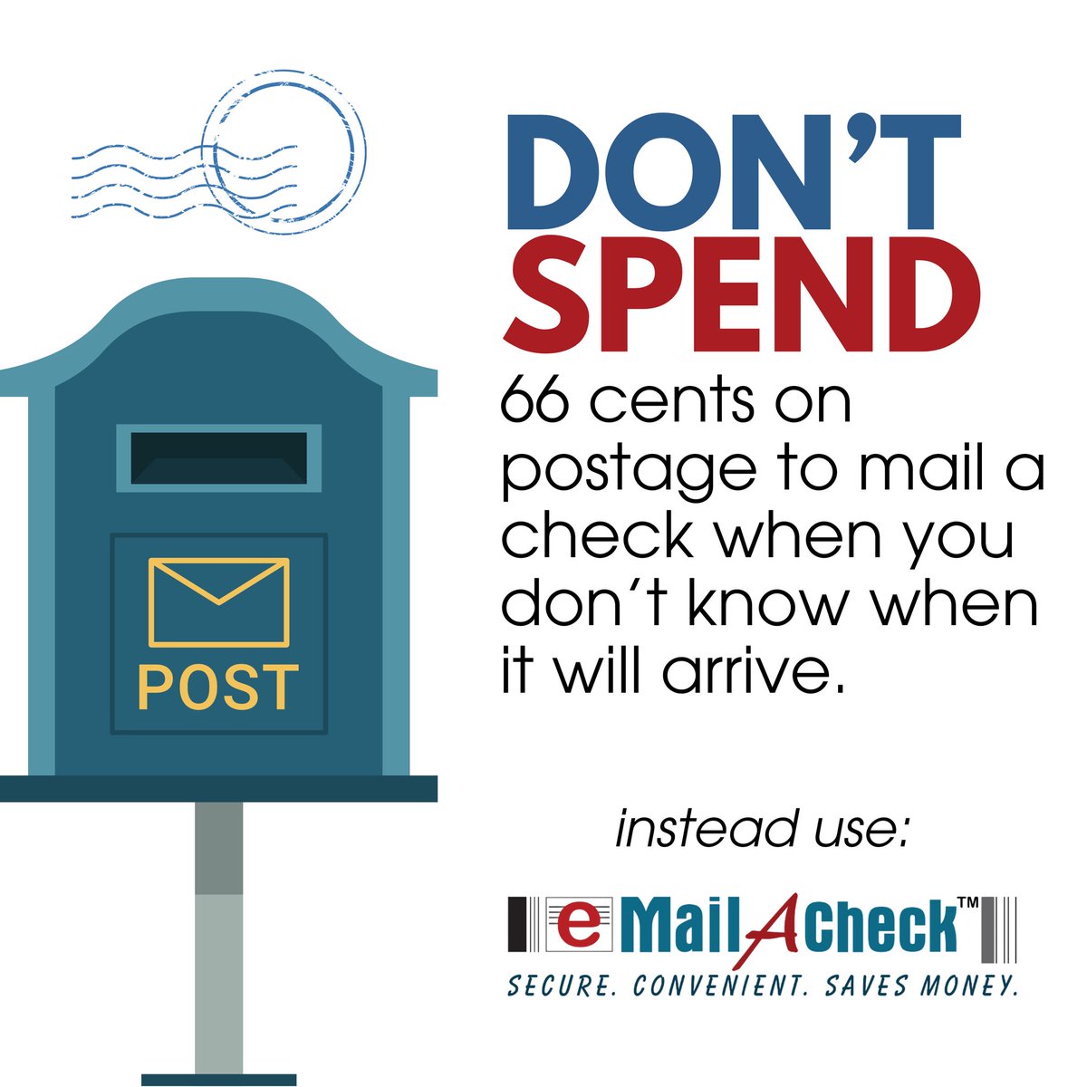 Don’t stress about late fees due to slow delivery times-
Deliver your checks instantly with eMailACheck!

Experience the convenience: emailacheck.com 

#emailacheck #onlinechecks #onlinepayments #makepaymentsonline #SecureMoneyTransfer