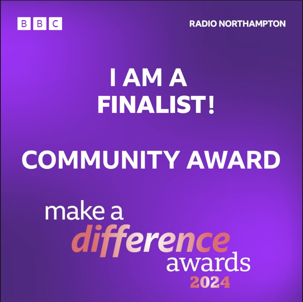 We are finalists in this year's BBC Northampton Make a Difference awards 🙌🙌

Grateful to be nominated AND shortlisted ❤️

<a href="/BBCNorthampton/">BBC Northamptonshire</a>