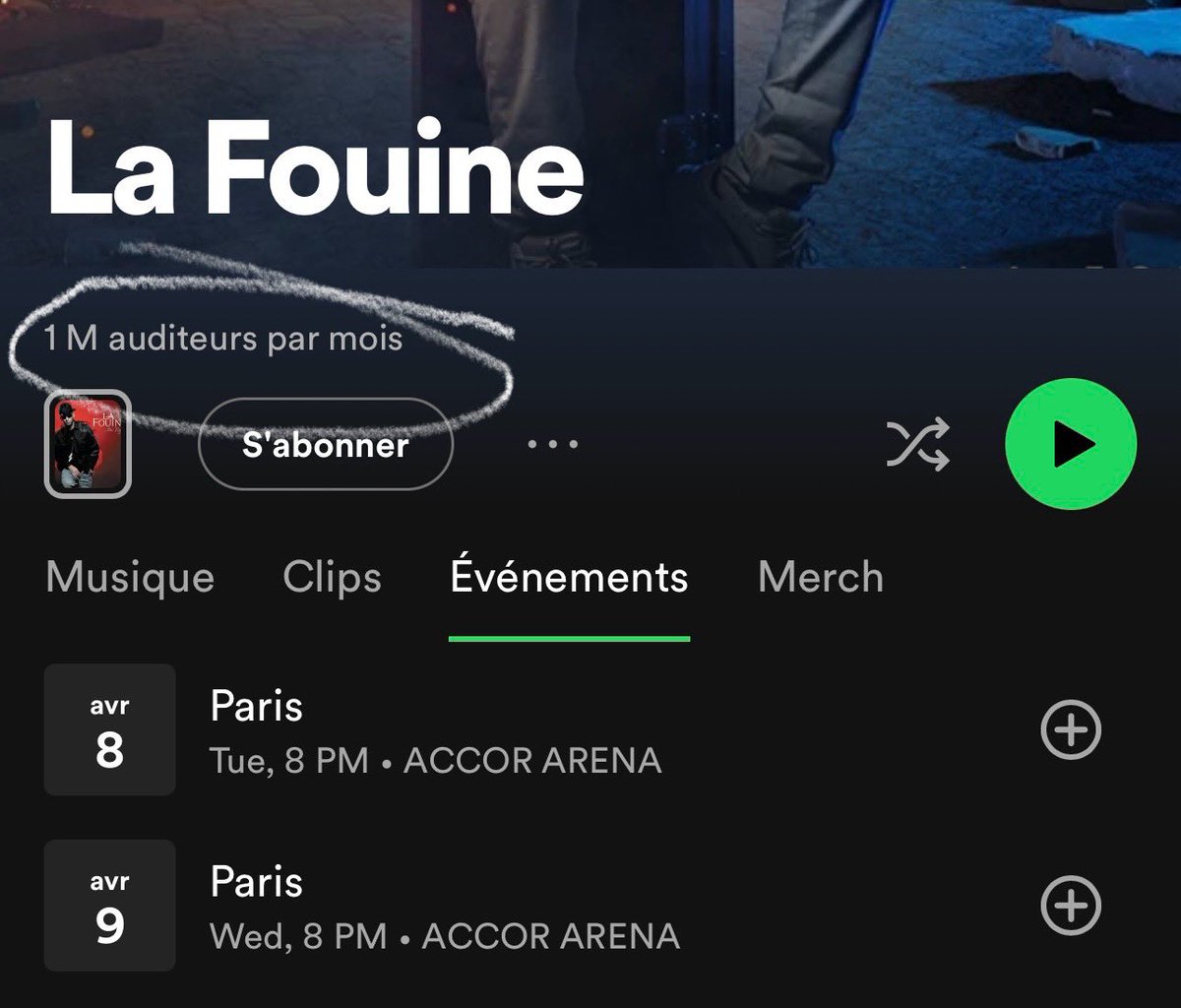 1M sur <a href="/spotifyfrance/">Spotify France</a> 
Merci Fouiny Team 💪🏼