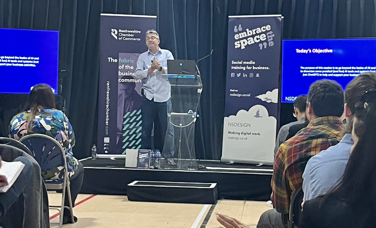 Out and about today at  the <a href="/RenfrewshireCoC/">Renfrewshire Chamber</a>  #renfrewshireconnect event in Paisley. Really interesting and informative seminars and great to catch up and chat with so many people.