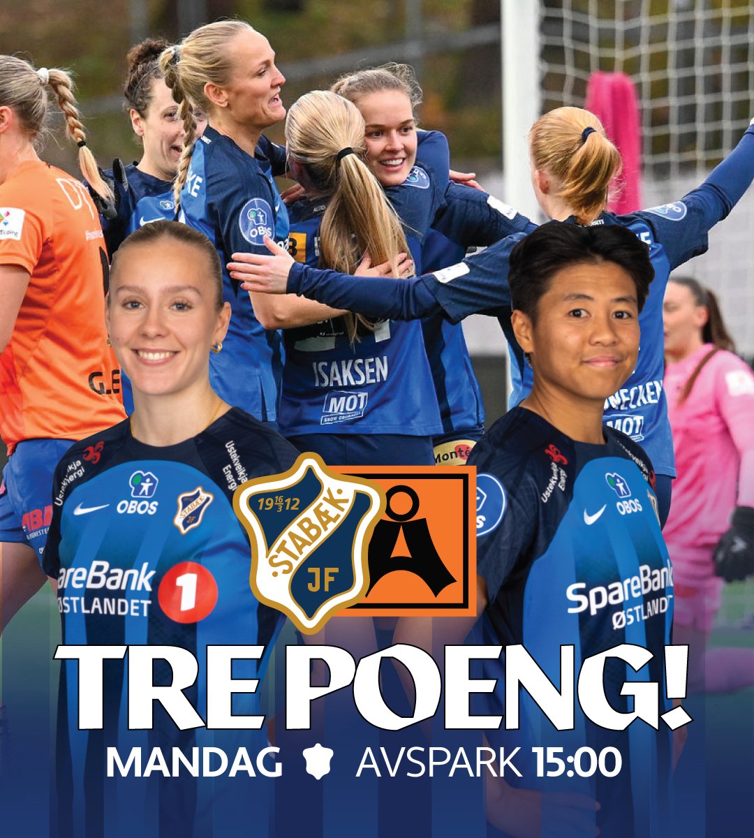 💪 VI MOBILISERER for tre poeng! Bli med oss i kampen mandag 15:00 mot Åsane på Nadderud - sees! 💙 billett.stabakkvinner.no 🎟️

#AlltidUansett #Stabæk #akademi 📸 <a href="/fotografbjerke/">Kristian Bjerke</a>