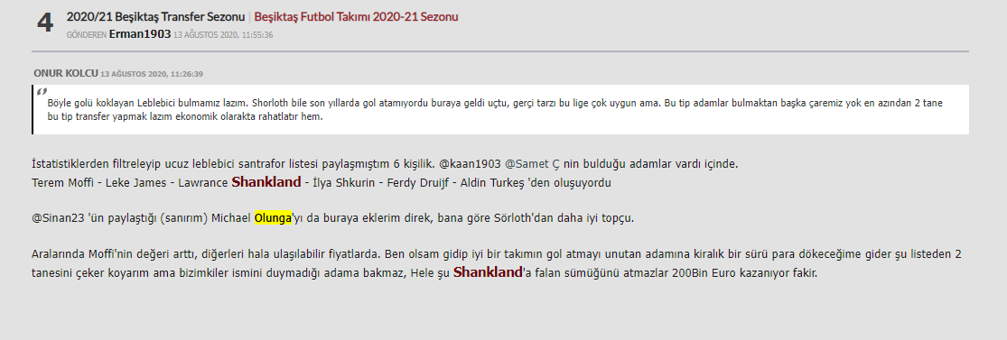 2020 Yaz <a href="/Besiktas/">Beşiktaş JK</a>'a hazırladığımız kelepir #9 listesinde Olunga &amp; Moffi gibilerin yanında İskoçya 2 ve Belarus'dan yedek verdiğimiz.

Lawrance Shankland: 38 gole katkı verdiği sezonda 22G ile İskoçya Premier gol kralı

Ilya Shkurin: 15G ile Ekstraklasa krallık yarışında 2. oldu.