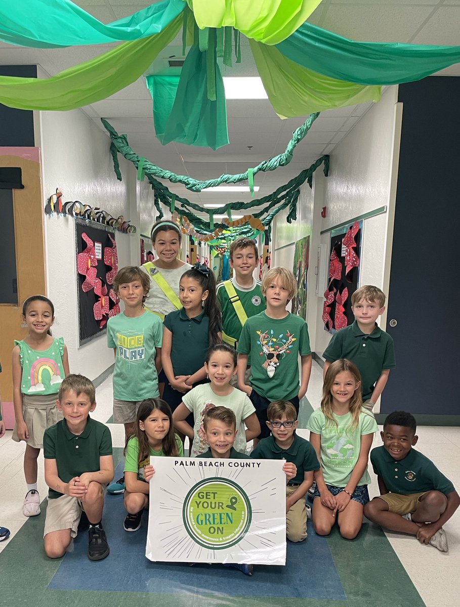 @BinksForestES we celebrate “Get Your Green On” Day to support mental health and each other. Thanks to the mental health team for planning our fun day. @pbcsd @SafeSchools_PBC @MichellaLevy @PBSCA1 @pbstrulymatters