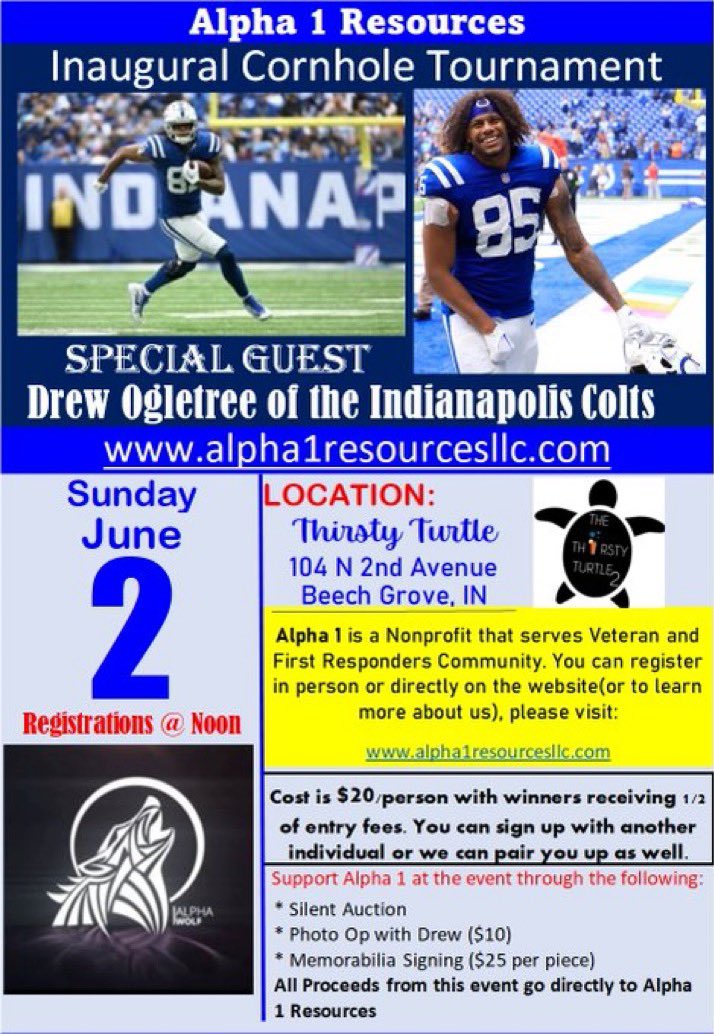 #ColtsNation Join @BigPColts & @DrewOgletree on June 2nd in Beech Grove for an awesome fundraising event!! Hope to see you there!
