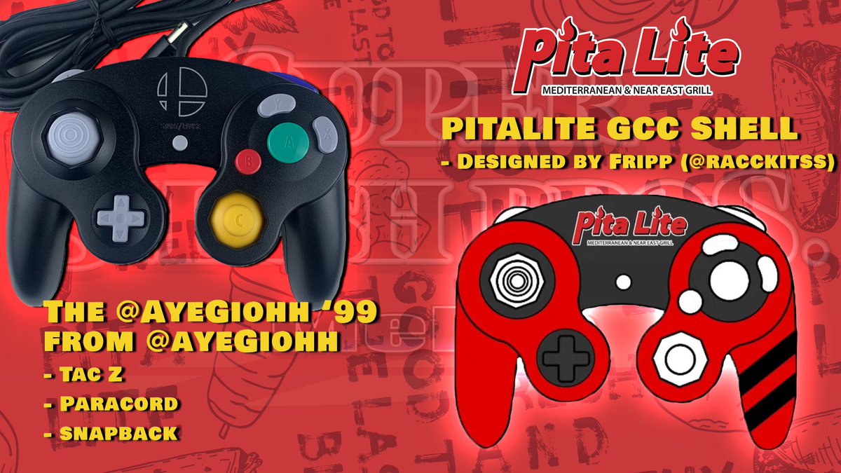 PitaLite is excited to announce our PitaLite Controller giveaway! @ayeGiohh's '99 (tac Z, paracord, snapback mods) PitaLite Shell Designed by @Racckitss To enter, follow, retweet, and post a video or photo of yourself at PitaLite this weekend at GOML!