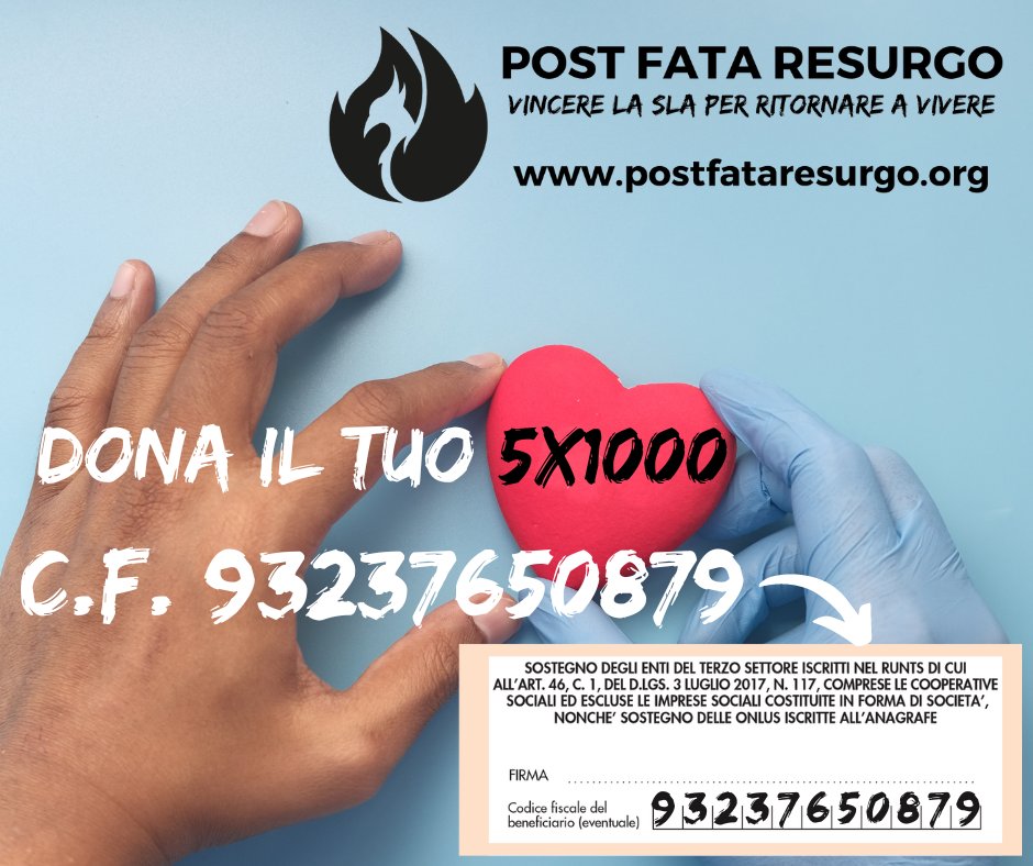 Dona il tuo 5x1000 a 𝗣𝗼𝘀𝘁 𝗙𝗮𝘁𝗮 𝗥𝗲𝘀𝘂𝗿𝗴𝗼 indicando il 𝗖𝗼𝗱𝗶𝗰𝗲 𝗙𝗶𝘀𝗰𝗮𝗹𝗲 𝟵𝟯𝟮𝟯𝟳𝟲𝟱𝟬𝟴𝟳𝟵 nella sezione 𝙎𝙊𝙎𝙏𝙀𝙂𝙉𝙊 𝘿𝙀𝙂𝙇𝙄 𝙀𝙉𝙏𝙄 𝘿𝙀𝙇 𝙏𝙀𝙍𝙕𝙊 𝙎𝙀𝙏𝙏𝙊𝙍𝙀 𝙄𝙎𝘾𝙍𝙄𝙏𝙏𝙄 𝙉𝙀𝙇 𝙍𝙐𝙉𝙏𝙎 nella tua dichiarazione dei redditi.